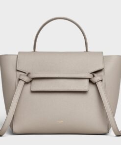 Replica Celine Micro Belt Bag In Light Taupe Grained Calfskin