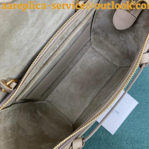 Replica Celine Micro Belt Bag In Light Taupe Grained Calfskin 3