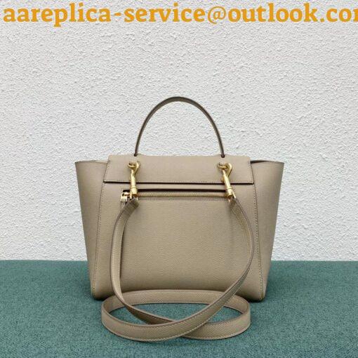 Replica Celine Micro Belt Bag In Light Taupe Grained Calfskin 5