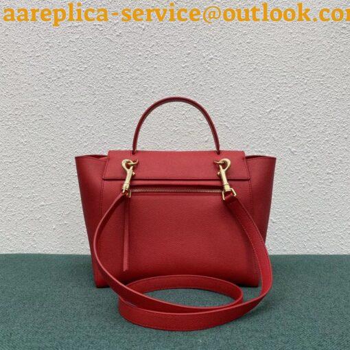 Replica Celine Micro Belt Bag In Red Grained Calfskin 6