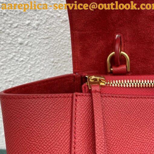 Replica Celine Micro Belt Bag In Red Grained Calfskin 11