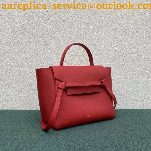 Replica Celine Micro Belt Bag In Red Grained Calfskin 13