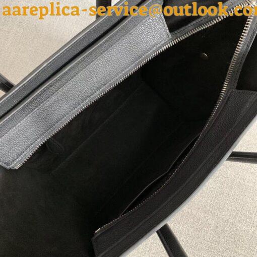 Replica Celine Micro Luggage Tote Bag In Black Drummed Calfskin 9