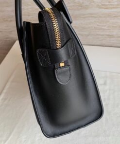 Replica Celine Micro Luggage Tote Bag In Black Smooth Calfskin 2