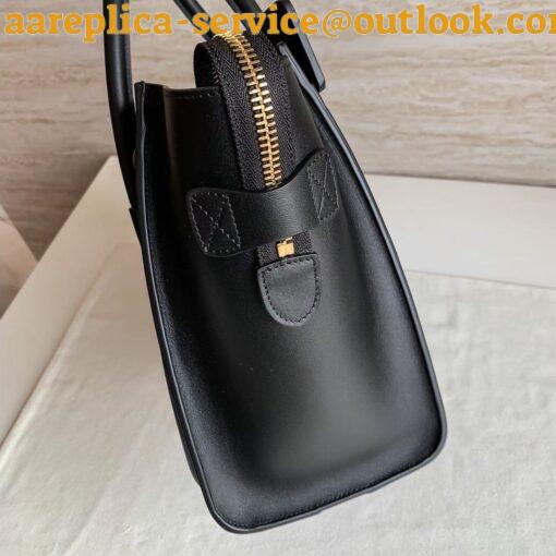 Replica Celine Micro Luggage Tote Bag In Black Smooth Calfskin 2