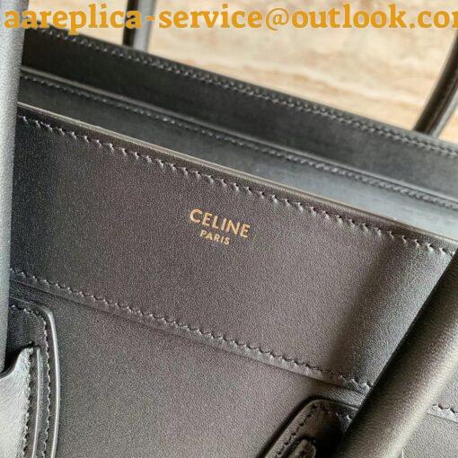 Replica Celine Micro Luggage Tote Bag In Black Smooth Calfskin 3