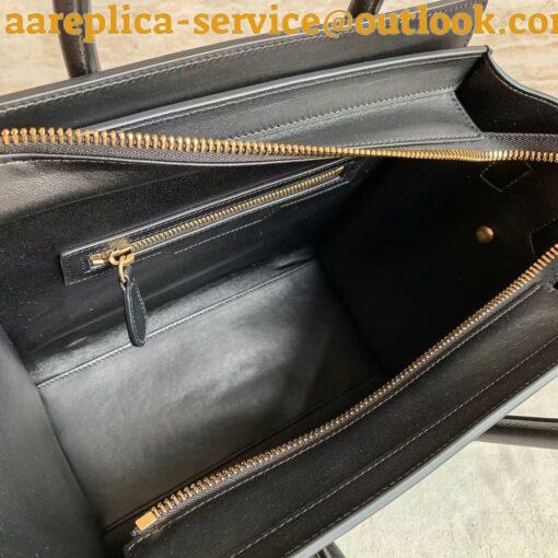 Replica Celine Micro Luggage Tote Bag In Black Smooth Calfskin 8