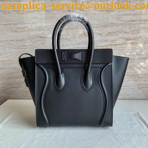 Replica Celine Micro Luggage Tote Bag In Black Smooth Calfskin 10