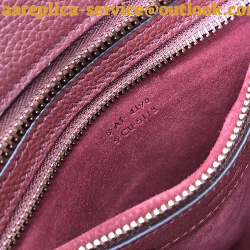 Replica Celine Micro Luggage Tote Bag In Dark Red Drummed Calfskin 3