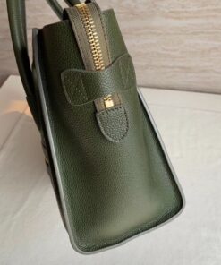 Replica Celine Micro Luggage Tote Bag In Khaki Green Drummed Calfskin 2