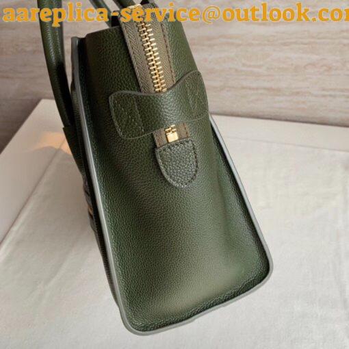 Replica Celine Micro Luggage Tote Bag In Khaki Green Drummed Calfskin 2