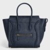 Replica Celine Micro Luggage Tote Bag In Black Drummed Calfskin 11