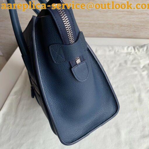 Replica Celine Micro Luggage Tote Bag In Navy Blue Drummed Calfskin 8