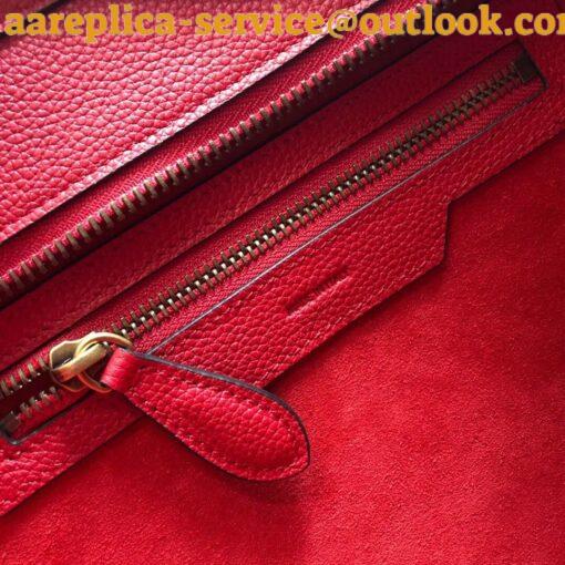 Replica Celine Micro Luggage Tote Bag In Red Drummed Calfskin 8