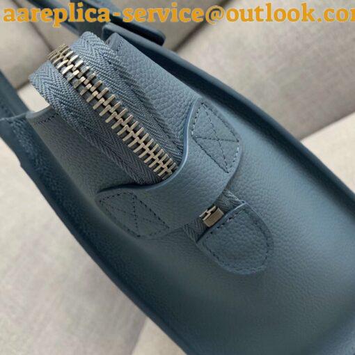 Replica Celine Micro Luggage Tote Bag In Slate Blue Drummed Calfskin 5