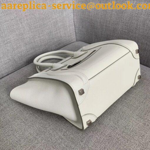 Replica Celine Micro Luggage Tote Bag In White Drummed Calfskin 4