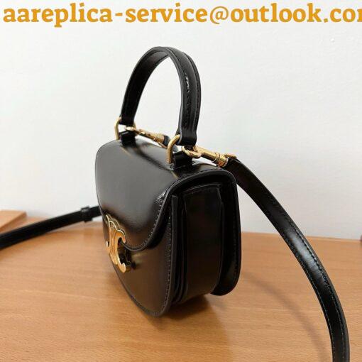 Replica Celine Mini Besace Clea Bag in Black Calfskin 6