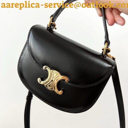 Replica Celine Mini Besace Clea Bag in Black Calfskin 8