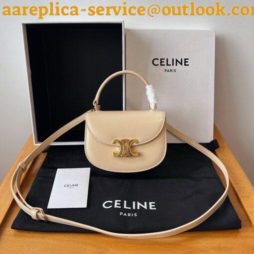 Replica Celine Mini Besace Clea Bag in Nude Calfskin 6