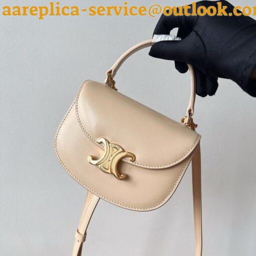 Replica Celine Mini Besace Clea Bag in Nude Calfskin 10