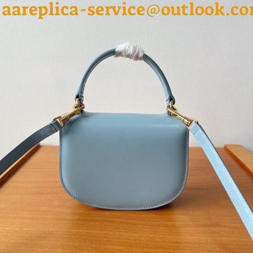 Replica Celine Mini Besace Clea Bag in Pale Blue Calfskin 4