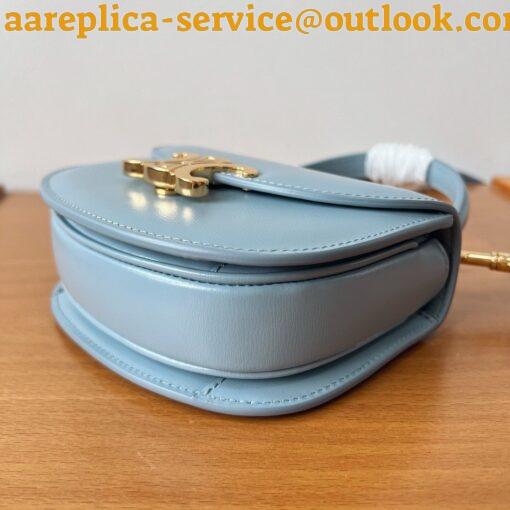 Replica Celine Mini Besace Clea Bag in Pale Blue Calfskin 11