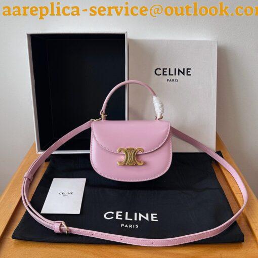 Replica Celine Mini Besace Clea Bag in Petal Calfskin 5