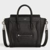 Replica Celine Nano Luggage Tote Bag In Navy Blue Drummed Calfskin 12