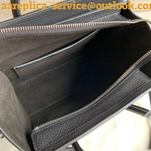 Replica Celine Nano Luggage Tote Bag In Black Drummed Calfskin 7