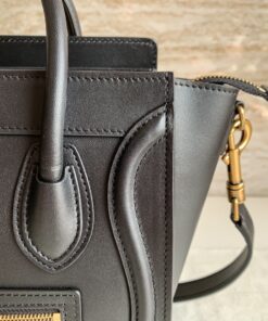 Replica Celine Nano Luggage Tote Bag In Black Smooth Calfskin 2