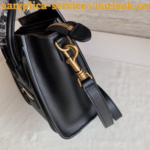 Replica Celine Nano Luggage Tote Bag In Black Smooth Calfskin 3