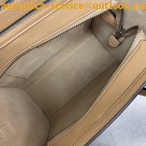 Replica Celine Nano Luggage Tote Bag In Dune Drummed Calfskin 6