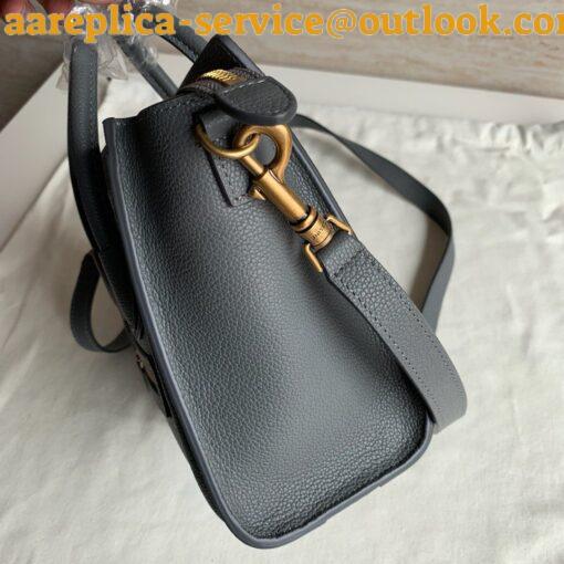 Replica Celine Nano Luggage Tote Bag In Kohl Drummed Calfskin 4