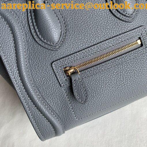 Replica Celine Nano Luggage Tote Bag In Kohl Drummed Calfskin 8