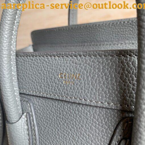 Replica Celine Nano Luggage Tote Bag In Kohl Drummed Calfskin 10