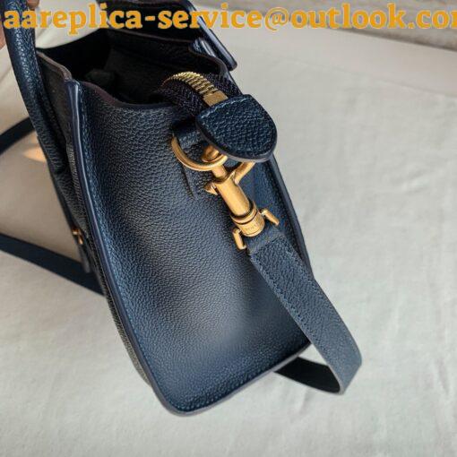 Replica Celine Nano Luggage Tote Bag In Navy Blue Drummed Calfskin 10