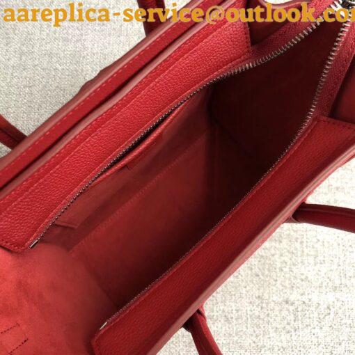 Replica Celine Nano Luggage Tote Bag In Red Drummed Calfskin 5