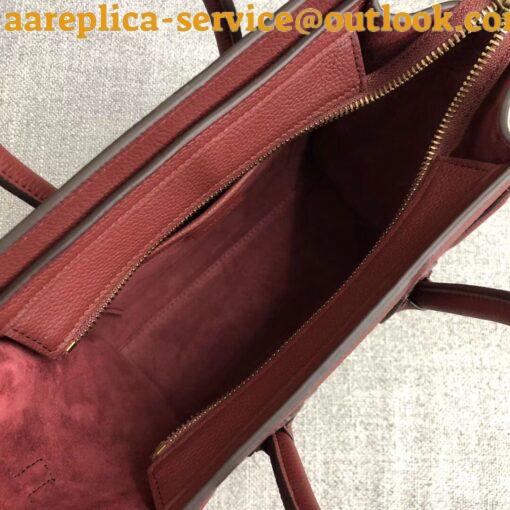 Replica Celine Nano Luggage Tote Bag In Ruby Drummed Calfskin 9