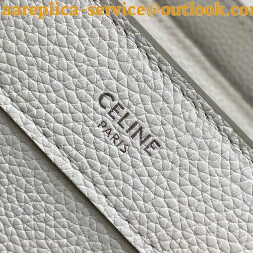 Replica Celine Nano Luggage Tote Bag In White Drummed Calfskin 7