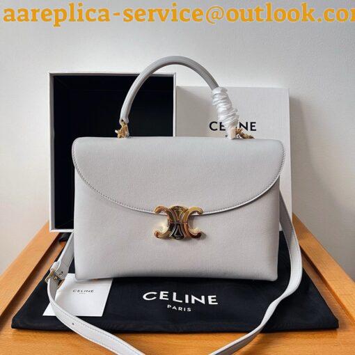 Replica Celine Nino Medium Bag in Cloudy Grey Calfskin 8