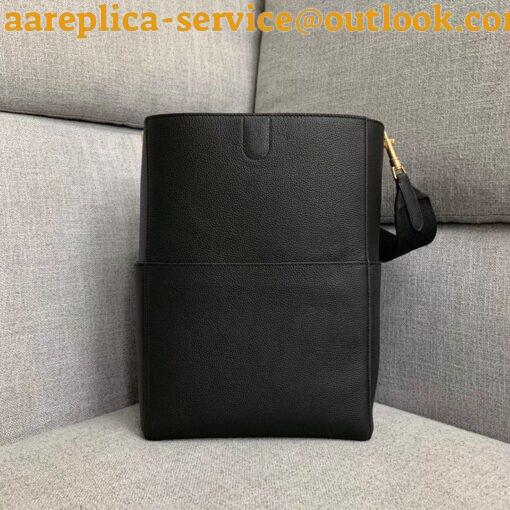 Replica Celine Sangle Bucket Bag In Black Grained Calfskin 4