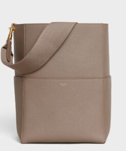 Replica Celine Sangle Bucket Bag In Taupe Grained Calfskin