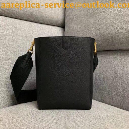 Replica Celine Sangle Small Bucket Bag In Black Calfskin 4