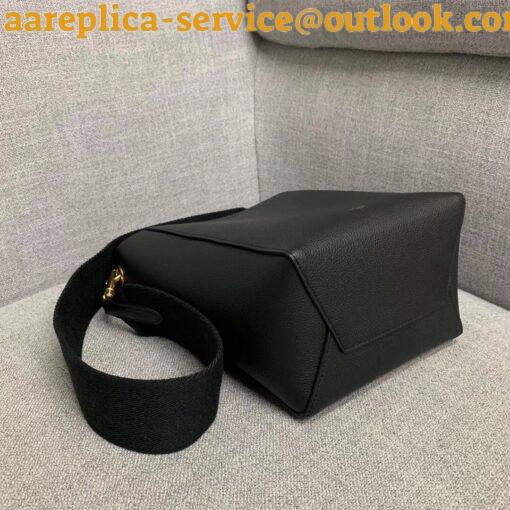 Replica Celine Sangle Small Bucket Bag In Black Calfskin 5