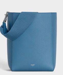 Replica Celine Sangle Small Bucket Bag In Slate Blue Calfskin