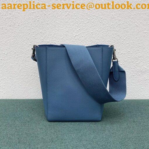 Replica Celine Sangle Small Bucket Bag In Slate Blue Calfskin 5