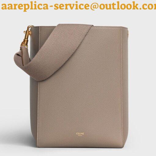 Replica Celine Sangle Small Bucket Bag In Taupe Calfskin