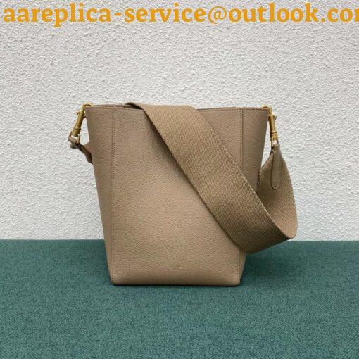 Replica Celine Sangle Small Bucket Bag In Taupe Calfskin 3