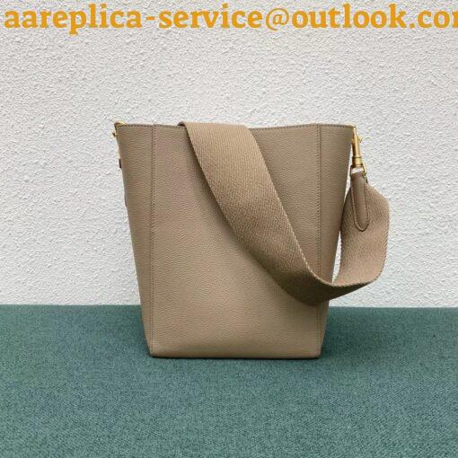 Replica Celine Sangle Small Bucket Bag In Taupe Calfskin 6