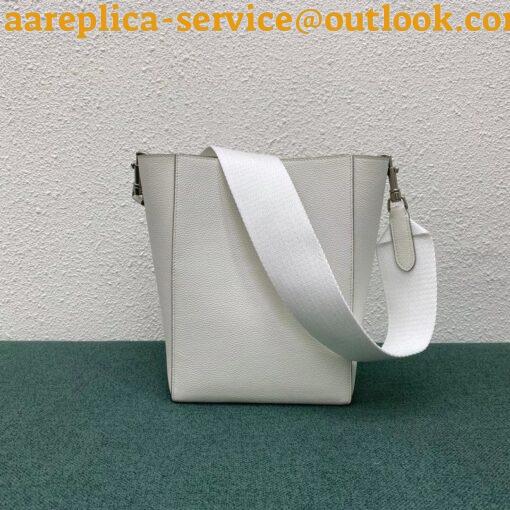 Replica Celine Sangle Small Bucket Bag In White Calfskin 7